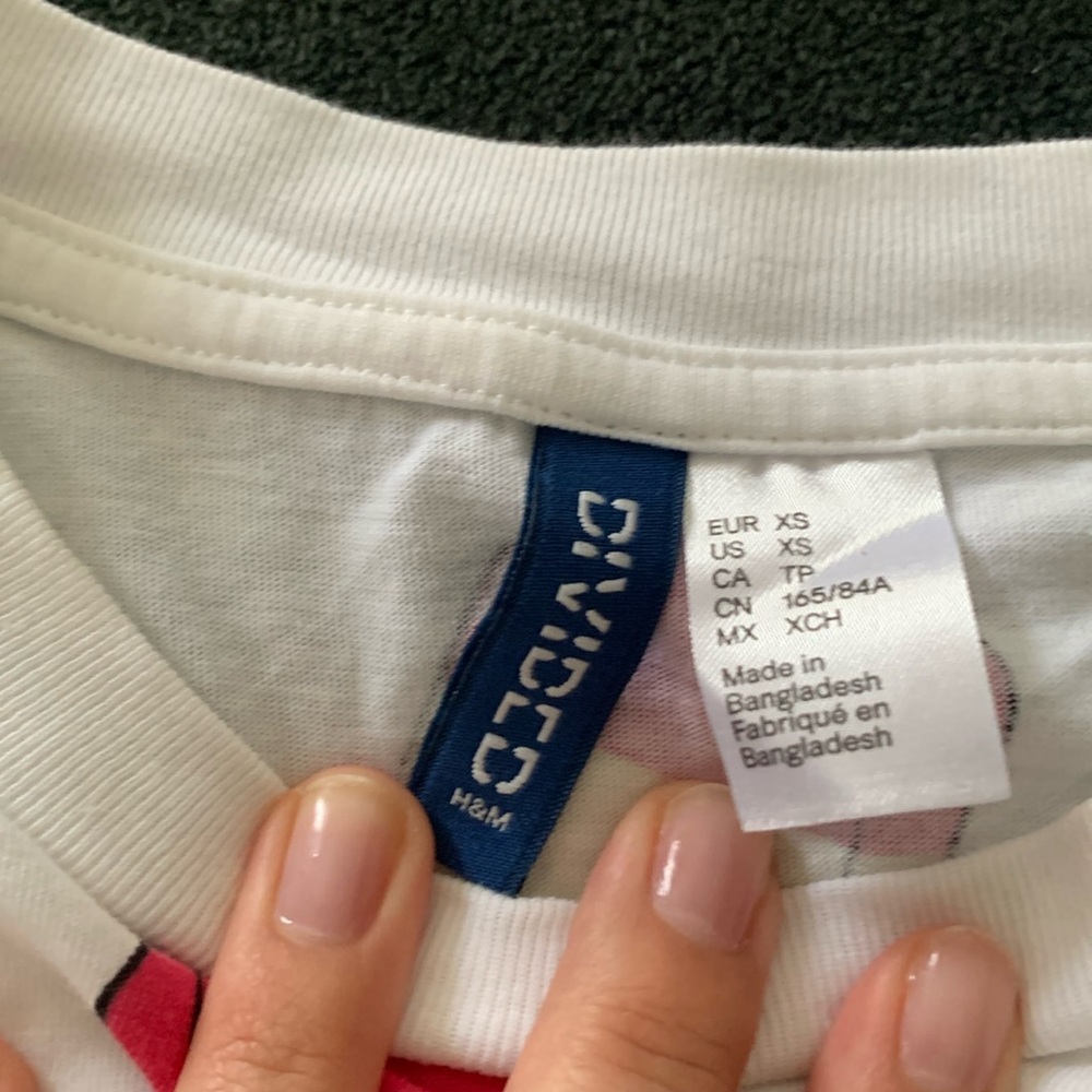 H&M White Popsicle T Shirt Short Sleeve - Picture 2 of 3